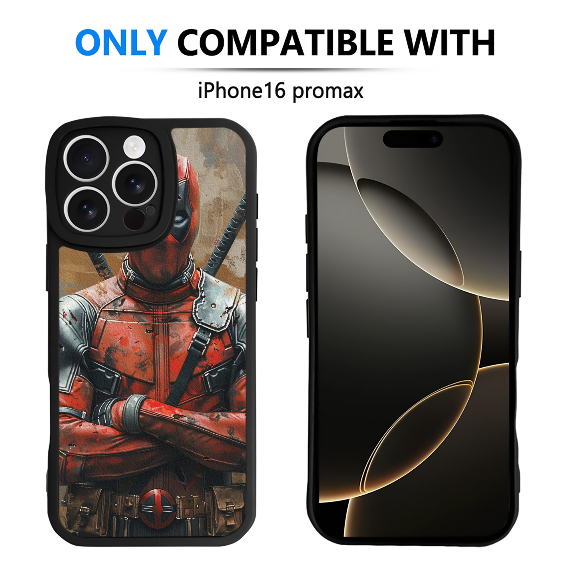 （画像用） Deadpool デッドプール 【iPhone 16シリーズ対応】シリコンスマホケース（レザー調） 材質：シリコン
